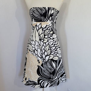 Ann Taylor Floral Print Strapless Mini Dress